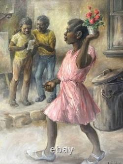 Black Americana Painting Urban Portrait African American Woman Jean Fulton 24