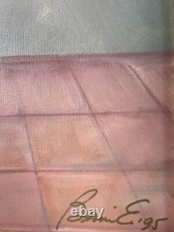 Black Americana Young Girl Portrait Vintage 90s African American Oil Painting