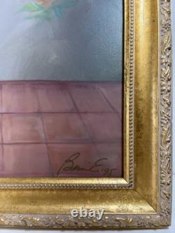 Black Americana Young Girl Portrait Vintage 90s African American Oil Painting