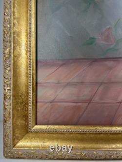 Black Americana Young Girl Portrait Vintage 90s African American Oil Painting