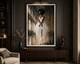 Black Ballerina in White Satin Paper Print, Elegant African American Ballet Danc