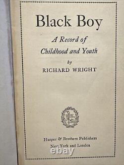 Black Boy by Richard Wright 1945, HC, Fine African American