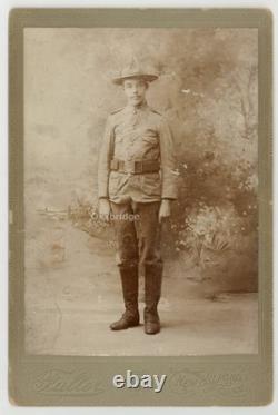 Black Buffalo Soldier 1898 African American Spanish War NY Belt Cabinet Photo