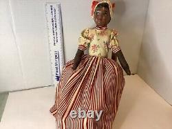 Black Doll African American Art 18 on Chair Vintage