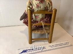 Black Doll African American Art 18 on Chair Vintage
