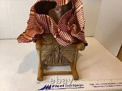 Black Doll African American Art 18 on Chair Vintage
