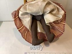 Black Doll African American Art 18 on Chair Vintage