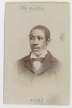 Black Man Bow Tie Cabinet Card 1880 African American Gentleman Photo Male J9940