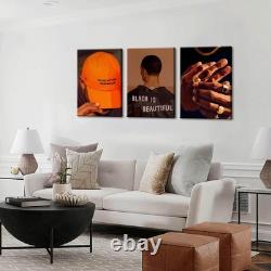 Black Men Canvas Wall Art Set of 3 Fashion African American Black Man Posters