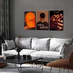 Black Men Canvas Wall Art Set of 3 Fashion African American Black Man Posters