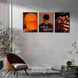 Black Men Canvas Wall Art Set of 3 Fashion African American Black Man Posters
