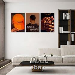 Black Men Canvas Wall Art Set of 3 Fashion African American Black Man Posters