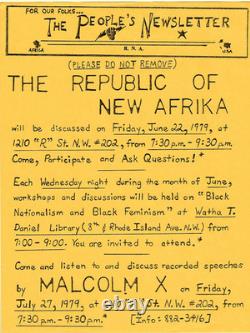 Black NationalismVintage 1979 African American FlyerRNAInspired by Malcolm X