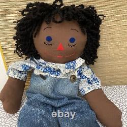 Black Raggedy Ann & Andy Dolls Vintage 26 Handmade African American -Lot Of 3