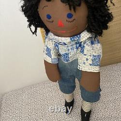 Black Raggedy Ann & Andy Dolls Vintage 26 Handmade African American -Lot Of 3