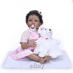 Black Reborn Baby Dolls Toddler African American Handmade Silicone Baby Twin 22