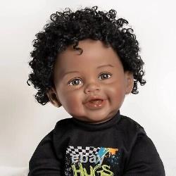 Black Reborn Toddler Doll 22 Chunky Baby Rooted Hair African American Doll New