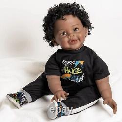 Black Reborn Toddler Doll 22 Chunky Baby Rooted Hair African American Doll New
