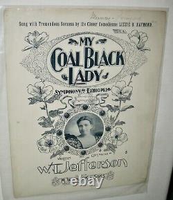 Black Sheet Music Negro Ragtime Historical African American Coal Black Lady