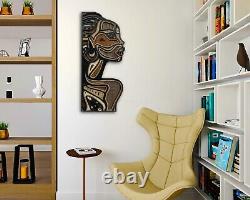 Black Woman Wood Wall Art Decor, Multilayer Wood African American Woman Portrait