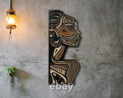 Black Woman Wood Wall Art Decor, Multilayer Wood African American Woman Portrait