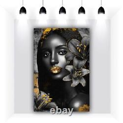 Black Women African American Art Prints, Tropical Decor, Elegant Black Woman Art