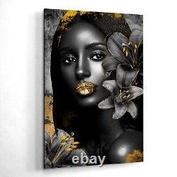 Black Women African American Art Prints, Tropical Decor, Elegant Black Woman Art