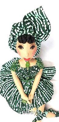 Black dolls no. 348 Mia African American handmade ooak cloth doll