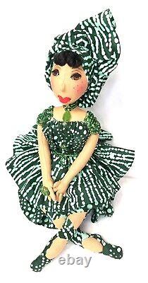 Black dolls no. 348 Mia African American handmade ooak cloth doll