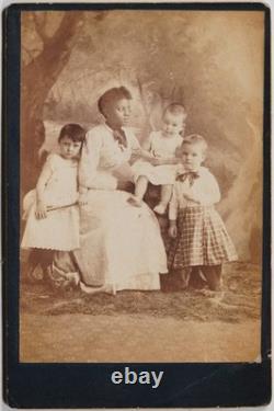 CABINET CARD AFRICAN AMERICAN BLACK NANNY WITH WHITE CHILDREN MEMPHIS TENN 1880s