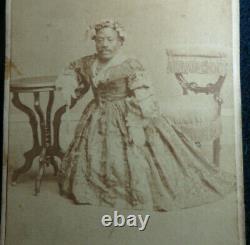 Cdv'japanese Tommy' Thomas Dilward In Drag Minstral African American Dwarf 1866