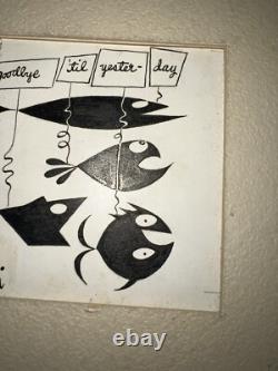 Charles Allen Original Art Fish Train Mid Mod African American Black History