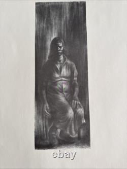 Charles Wilbert White Antique Black African American Lithograph 1961 22x 17