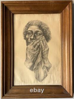 Charles Wilbert White Antique Black African American Lithograph Vintage Wpa 1952