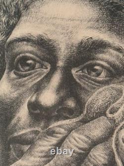 Charles Wilbert White Antique Black African American Lithograph Vintage Wpa 1952