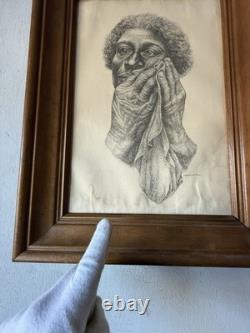 Charles Wilbert White Antique Black African American Lithograph Vintage Wpa 1952