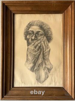 Charles Wilbert White Antique Black African American Lithograph Vintage Wpa 1952