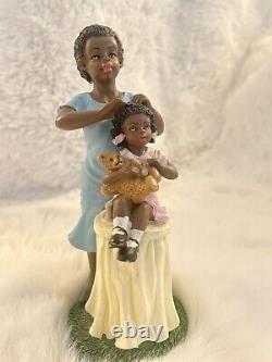 Chiefly Co. Vintage African American black figurine mother daughter's hair RARE
