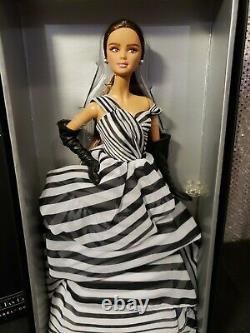 Chiffon Ball Gown Barbie Doll Platinum Label Black White Collection Mattel Dgw59