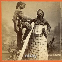 Chimney Sweeps Black African American Stereoview Savannah Georgia Super Tones