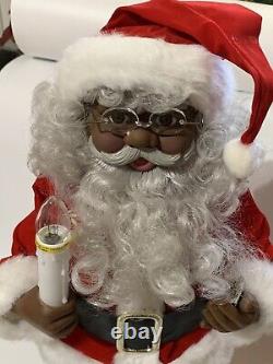 Christmas Telco Motionette Santa Mrs Claus African American Black Vintage 1996