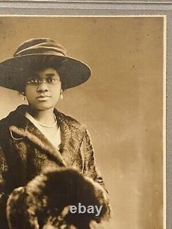 Circa 1910 Photo Elegant Black African American Woman Lady Gray Studio Boston