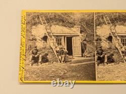 Civil War Stereoview Photo African American Black Soldiers Dutch Gap 16th NY