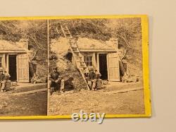 Civil War Stereoview Photo African American Black Soldiers Dutch Gap 16th NY