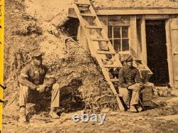 Civil War Stereoview Photo African American Black Soldiers Dutch Gap 16th NY