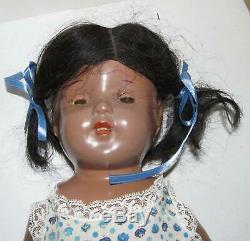 Composition Doll African American Black 18 Opening and Closing Eyes 1940s