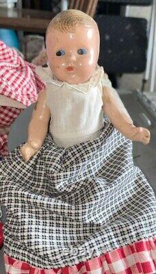 Composition Topsy Turvy Doll African American Black and White Caucasian 2 Headed