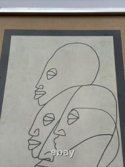 Cubist Drawing African American Black Artist Famous Modernist Face Heads Mystery