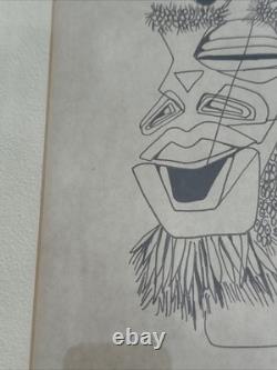 Cubist Drawing African American Black Artist Famous Modernist Face Heads Mystery