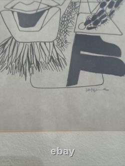 Cubist Drawing African American Black Artist Famous Modernist Face Heads Mystery